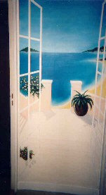 peinture mur trompe l'oeil